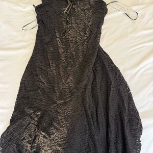 Elegant Strapless Textured Dress in Black